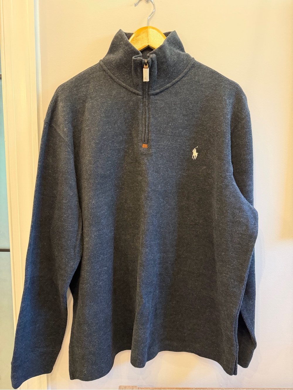 Polo by Ralph Lauren Charcoal Gray Quarter-Zip Mock Neck Sweater